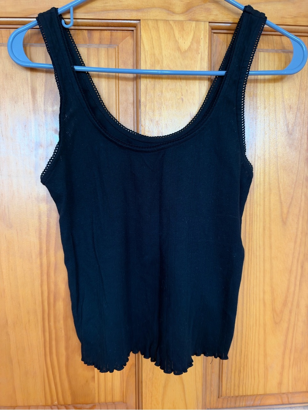 American Eagle Outfitters Black Ribbed Scoop Tank